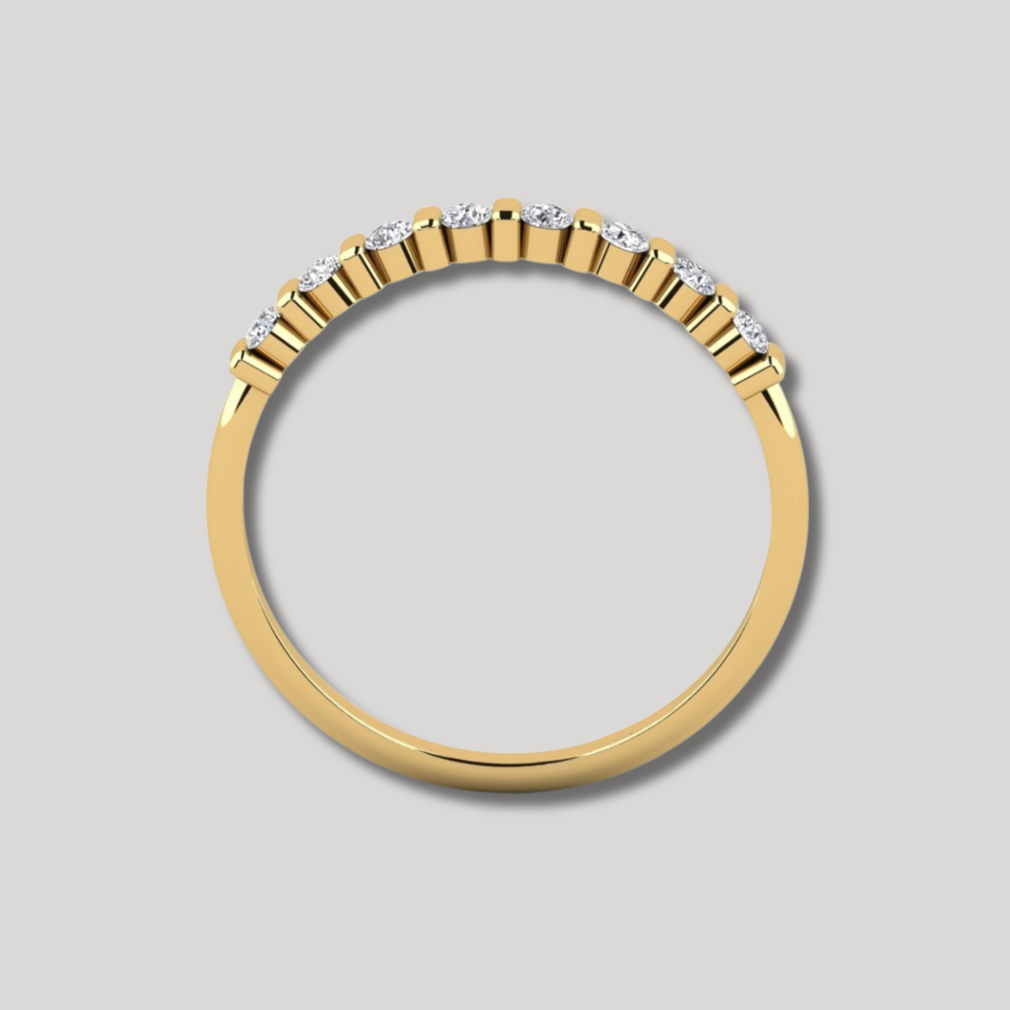 Anillo de Compromiso Medio Cintillo Modelo Bolonia en Oro 18 kilates