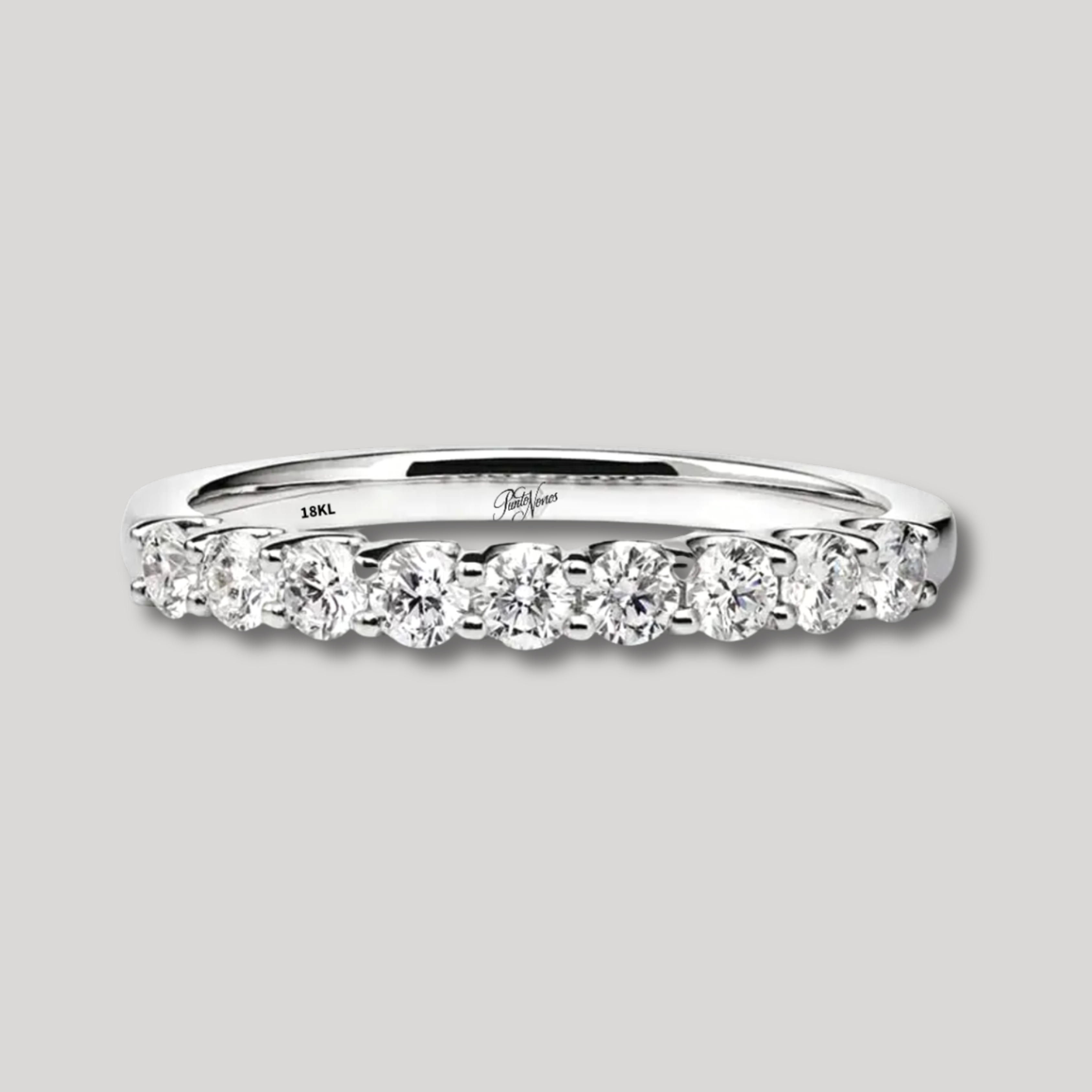 Anillo de Compromiso Medio Cintillo Engaste Español Modelo Perth en Oro 18 kilates