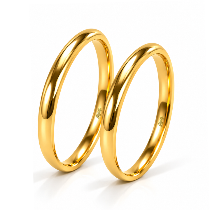 Argollas de Matrimonio Inglesas 3 mm Oro 18K