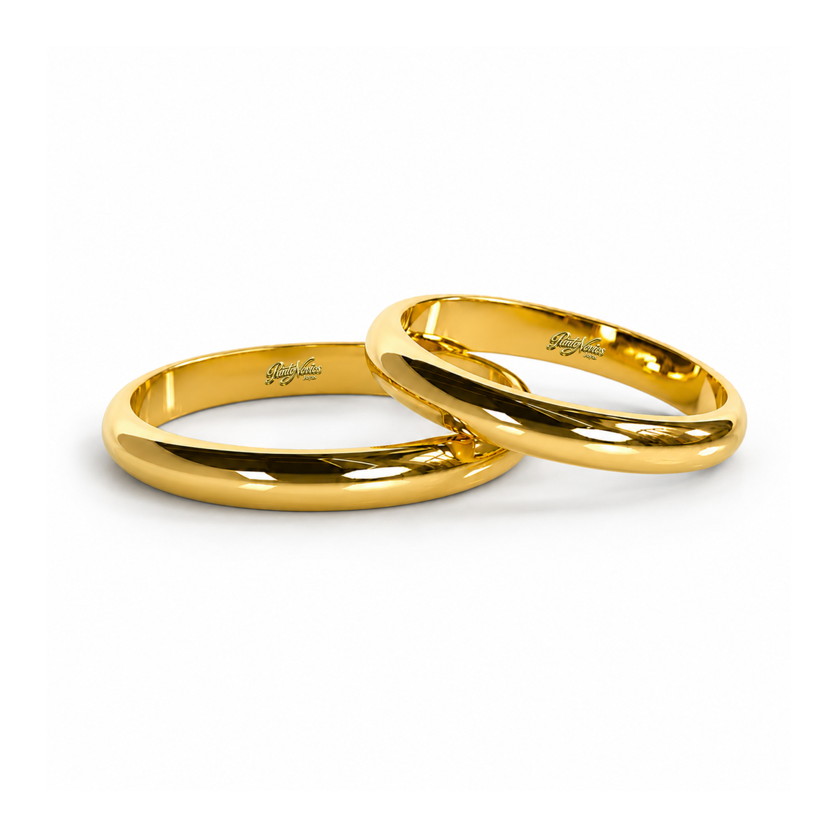 Argollas de Matrimonio Inglesas 3 mm Oro 18K
