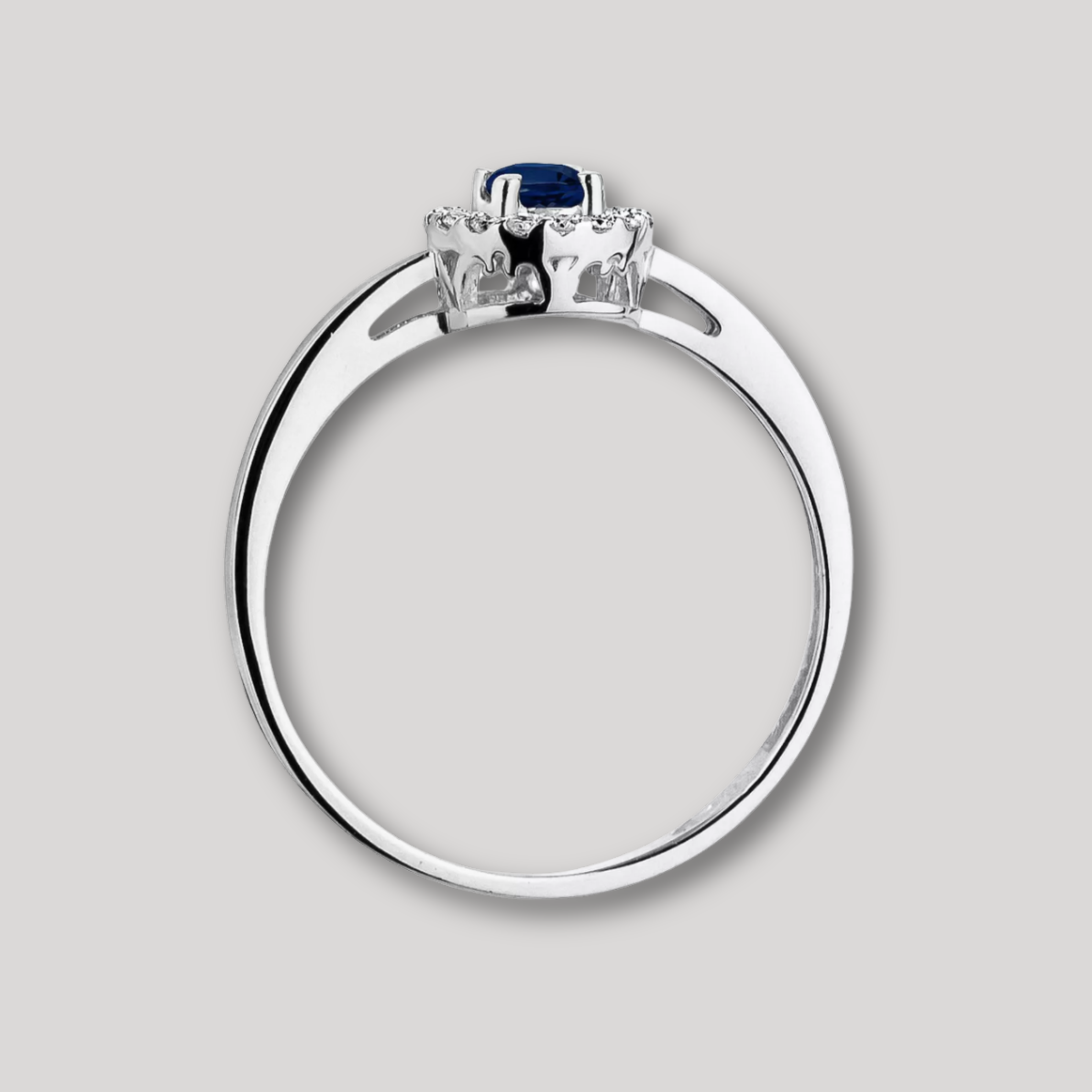 Anillo de Compromiso Solitario Roseta Modelo Albany en Oro 18 kilates