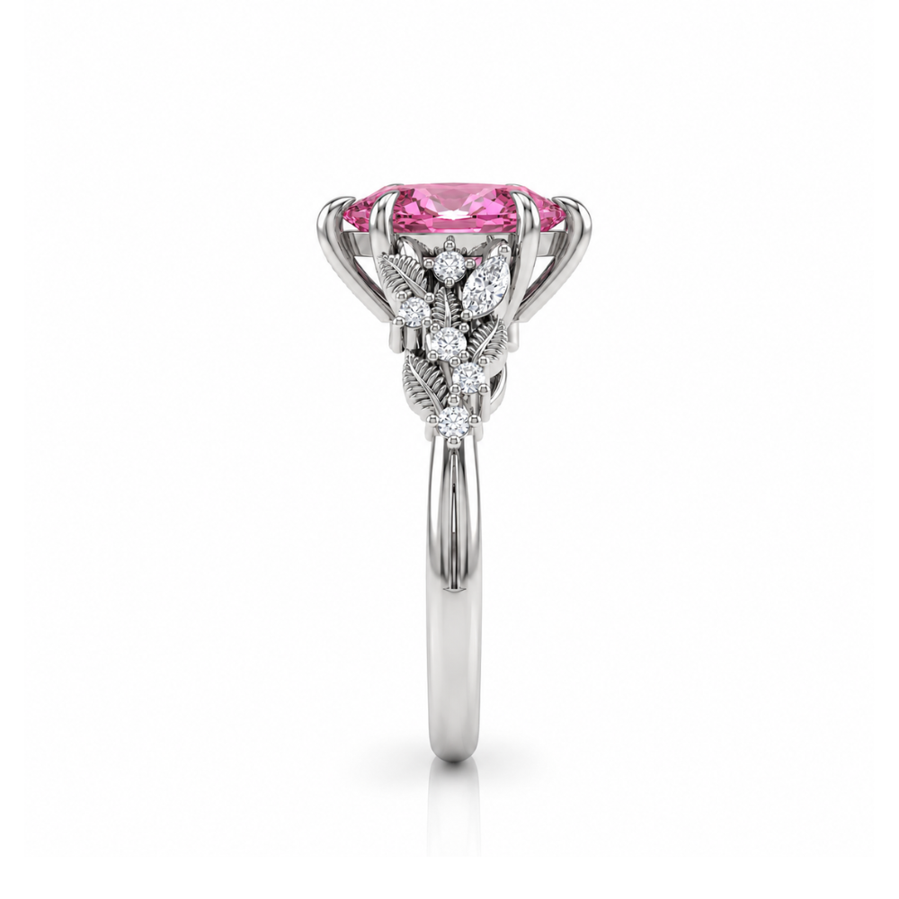 Anillo de Compromiso Modelo Marquise En Flor Oro 18k