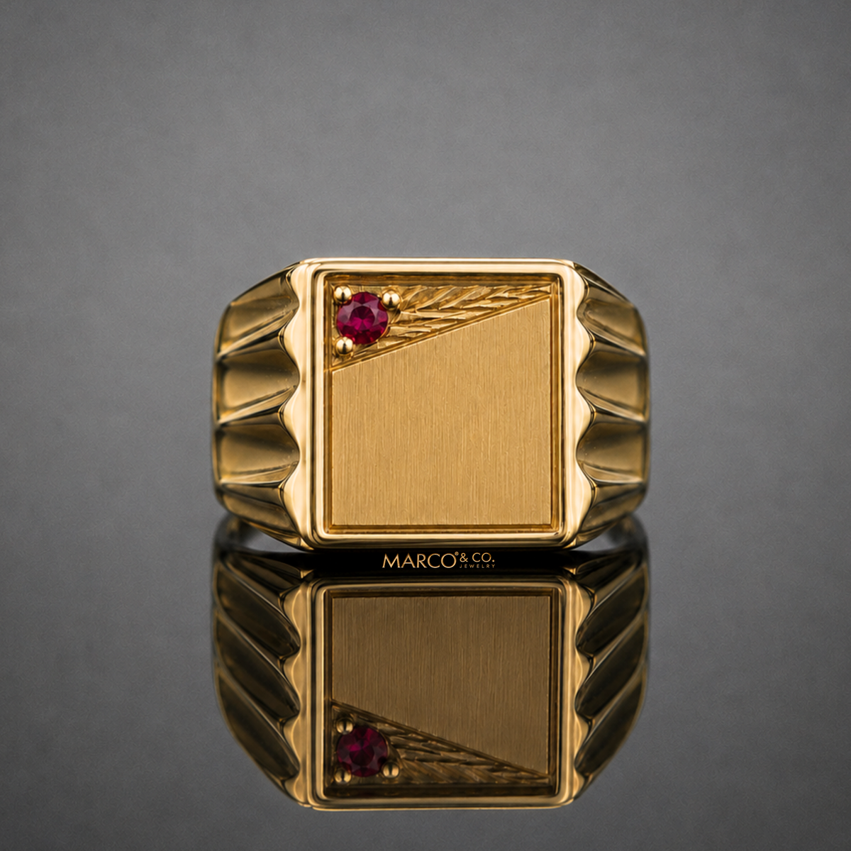 Anillo Sello Modelo Russo Oro 18K