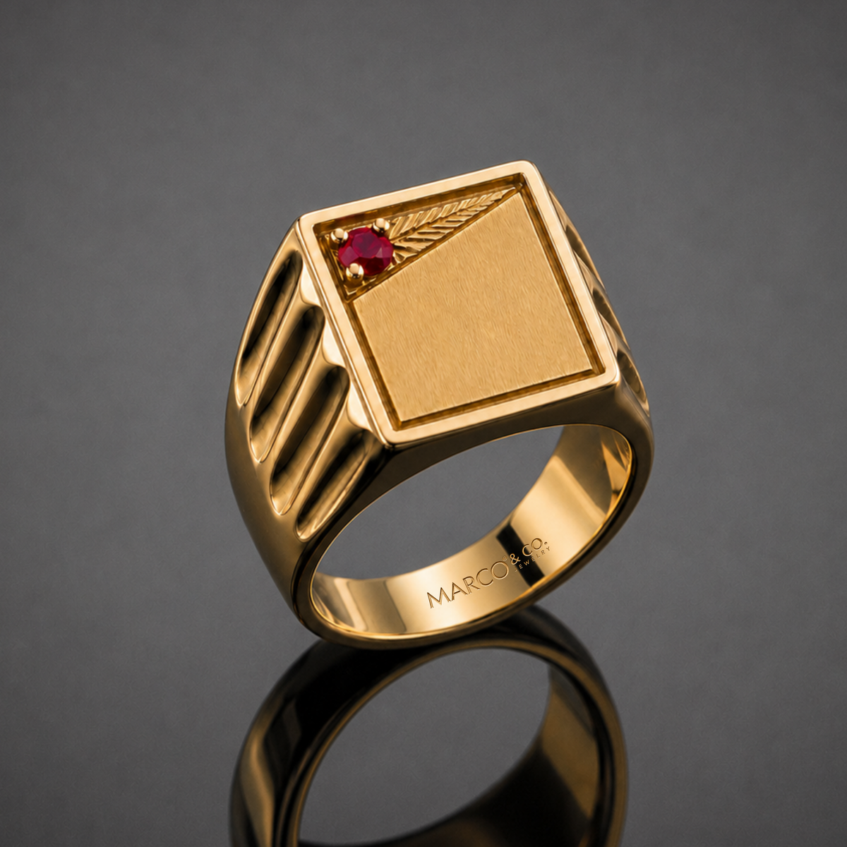 Anillo Sello Modelo Russo Oro 18K