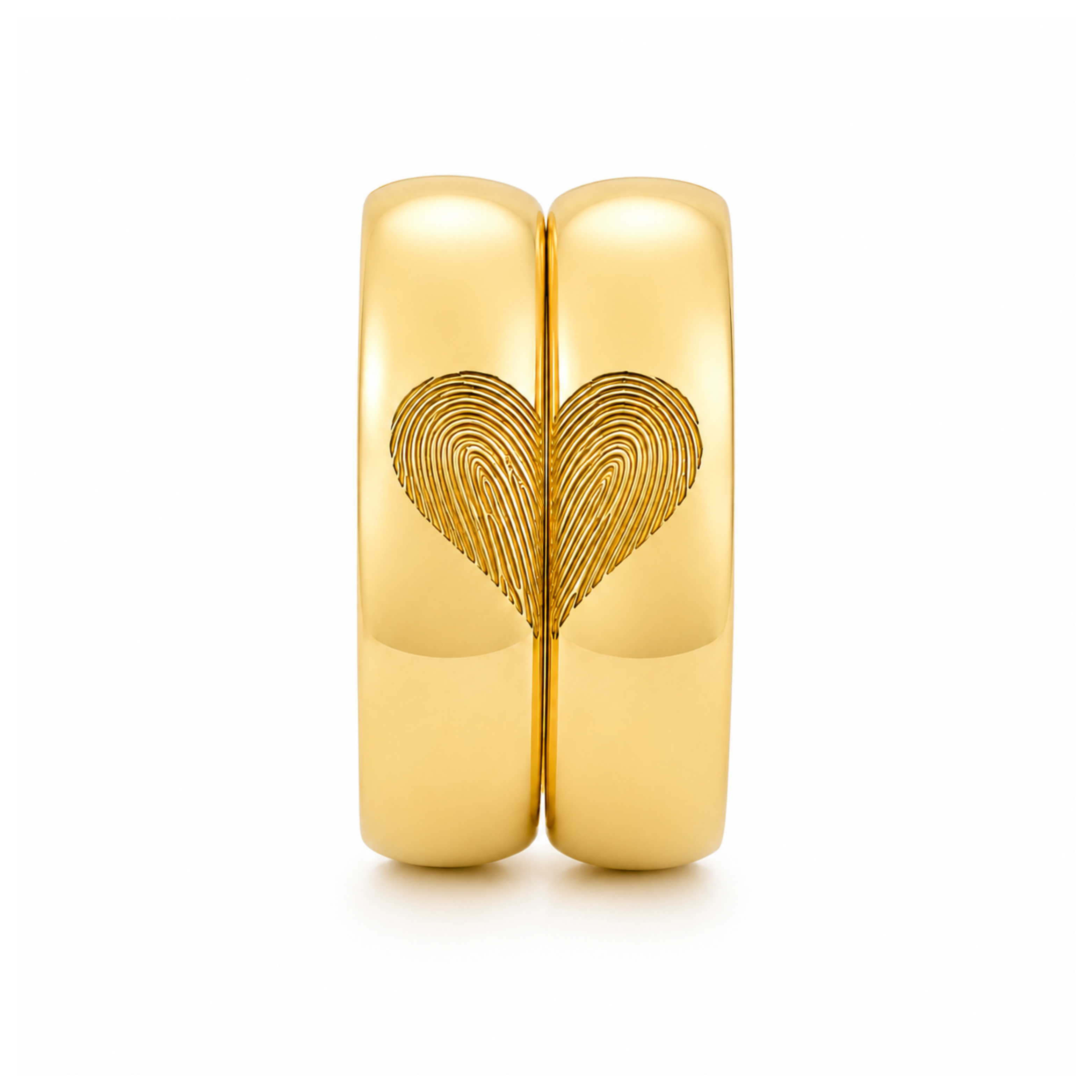 Argollas de Matrimonio Huella Dactilar Novios Oro 18K